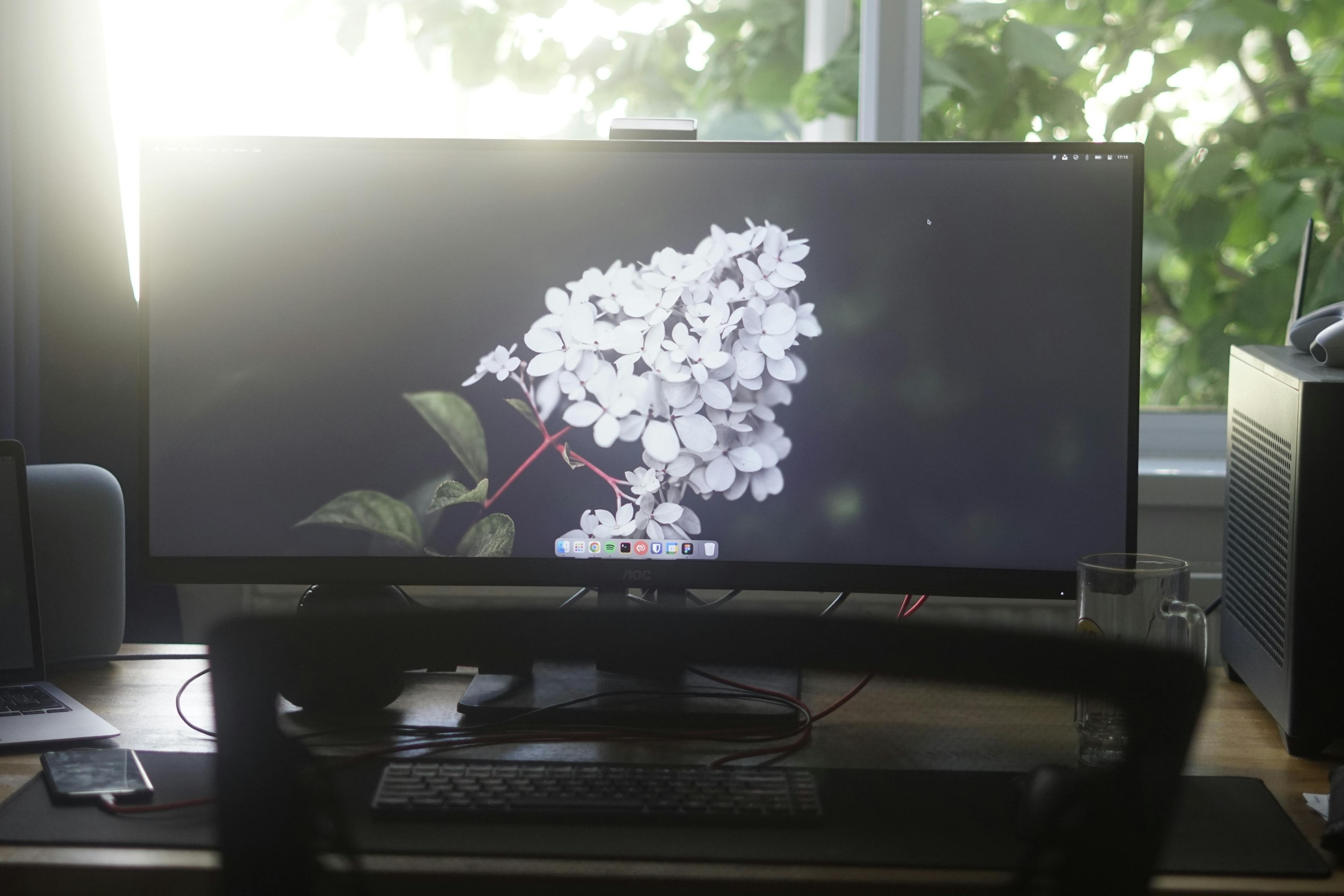 Photo of computer monitor on desk